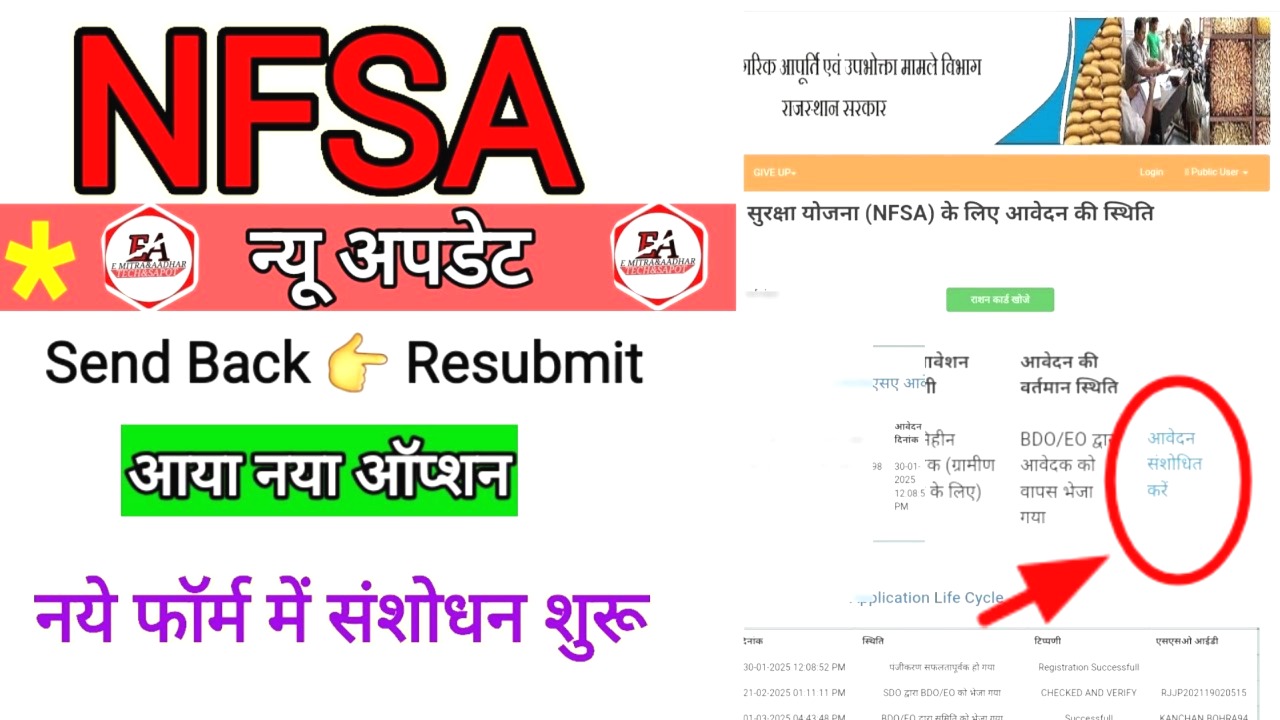 Nfsa sendback Form Resubmit